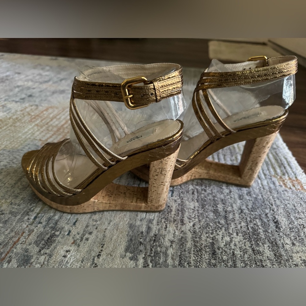 PRADA Wedge Sandals Size 36.5